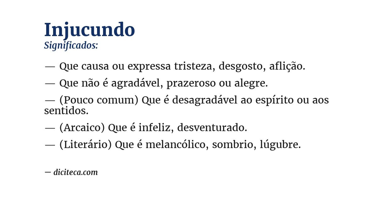 Significado de injucundo