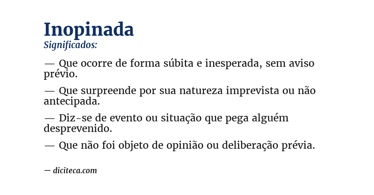 Significado de inopinada