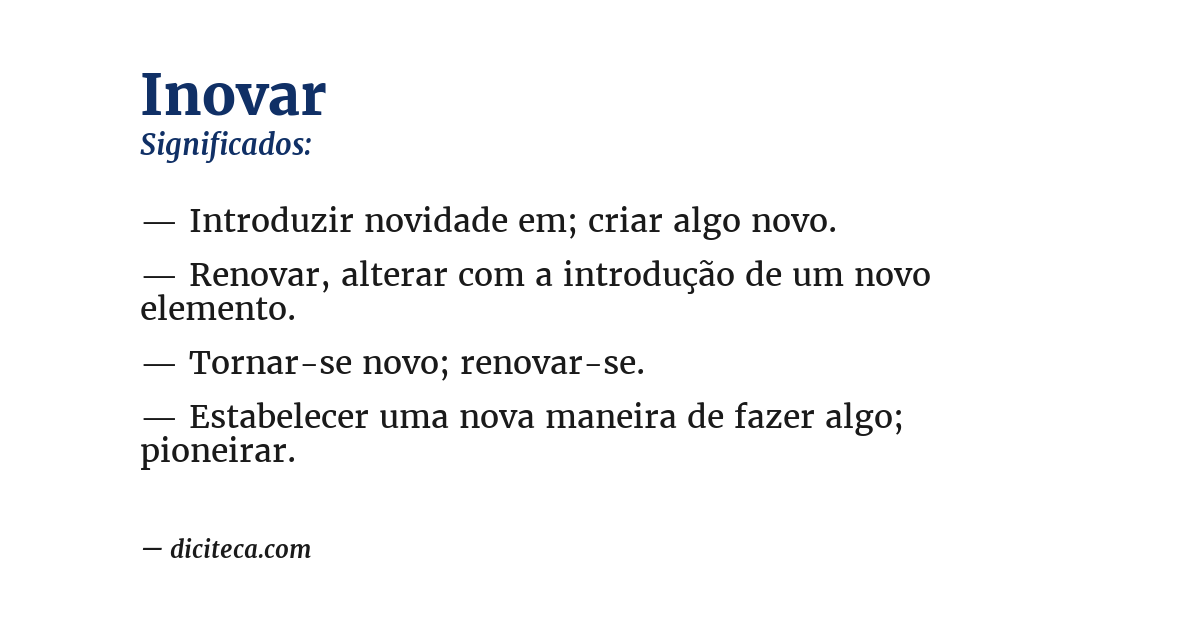 Significado de inovar