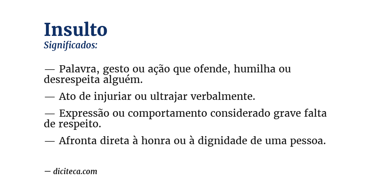 Significado de insulto
