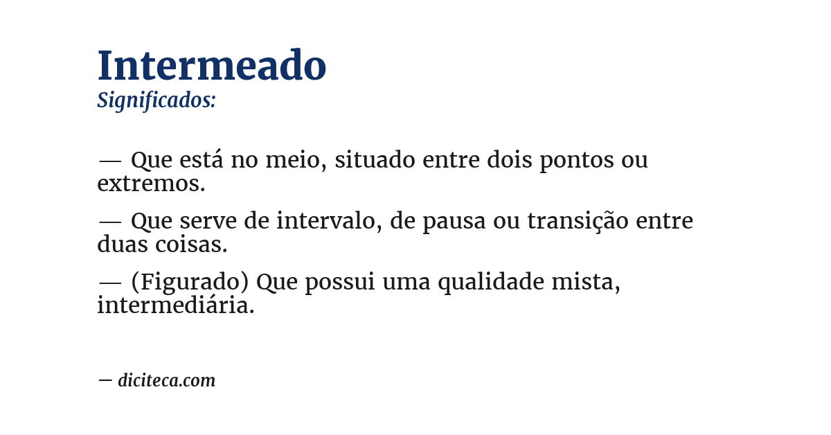 Significado de intermeado