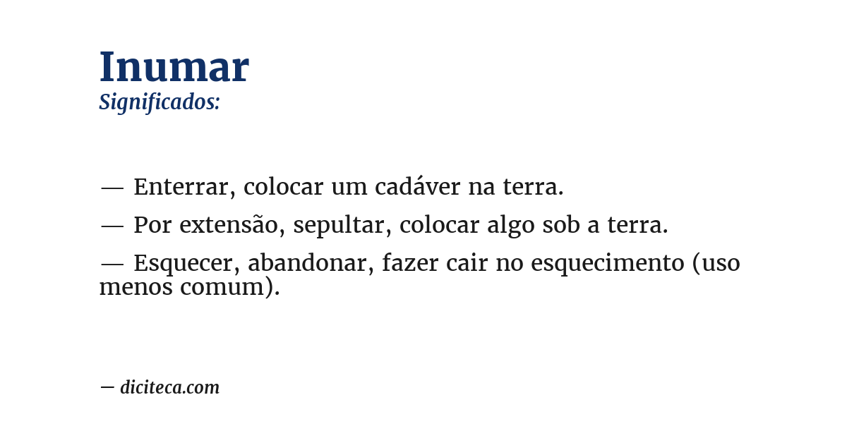 Significado de inumar