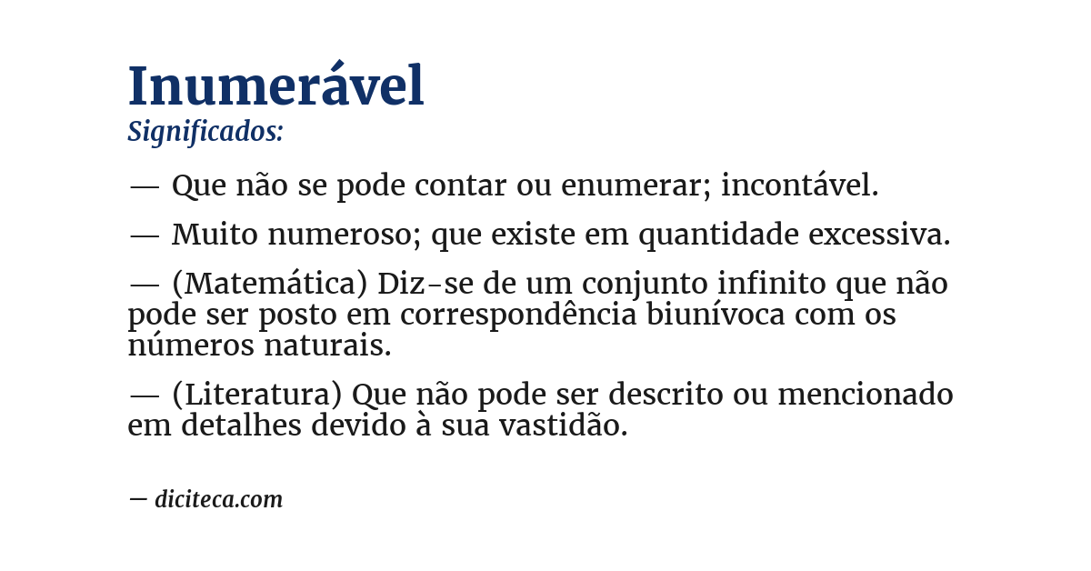 Significado de inumerável