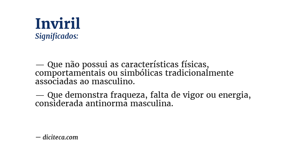 Significado de inviril