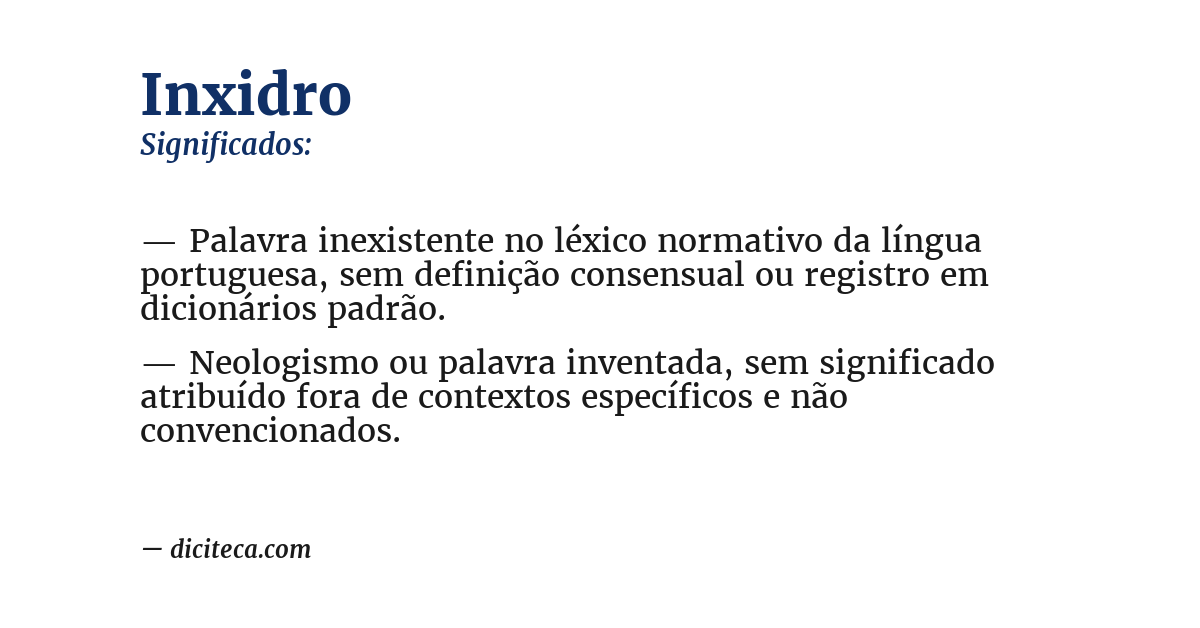 Significado de inxidro