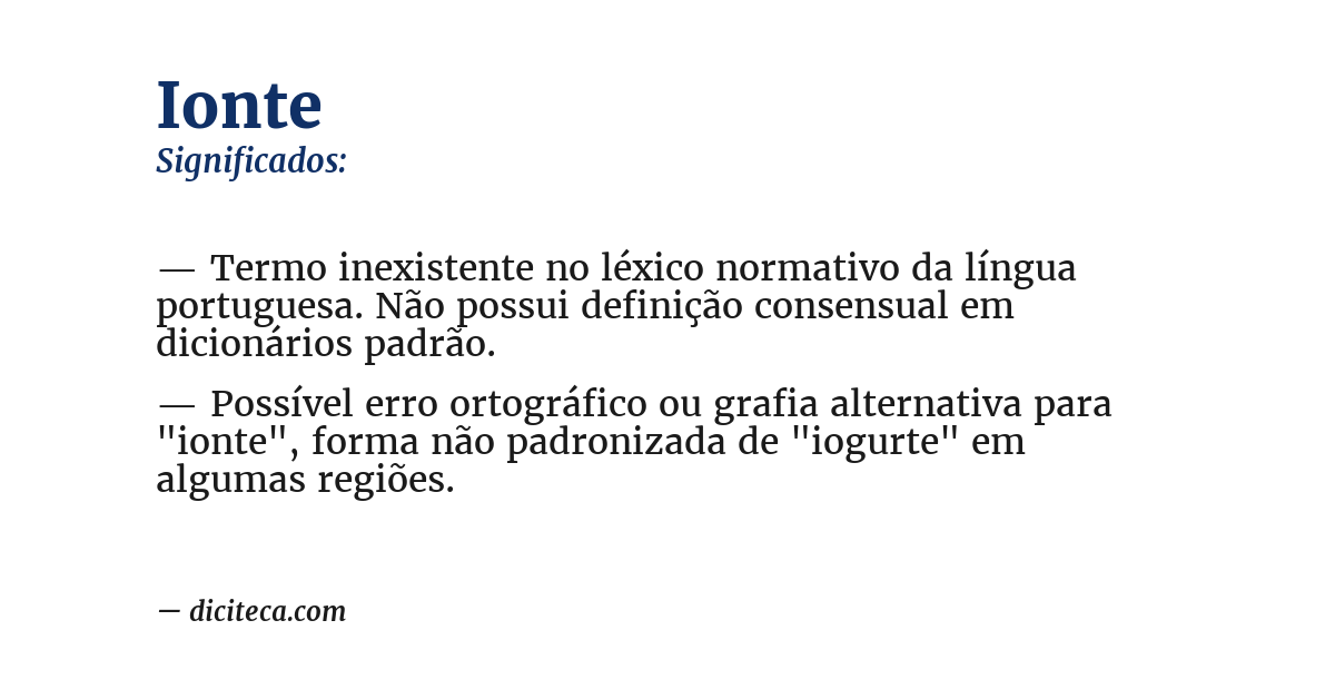 Significado de ionte