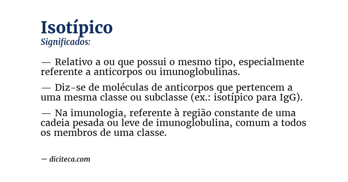 Significado de isotípico