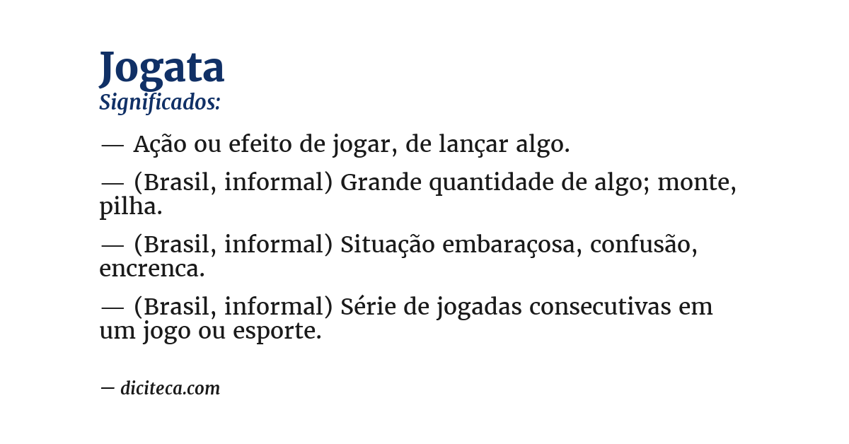 Significado de jogata