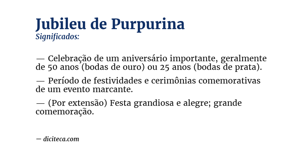 Significado de jubileu de purpurina