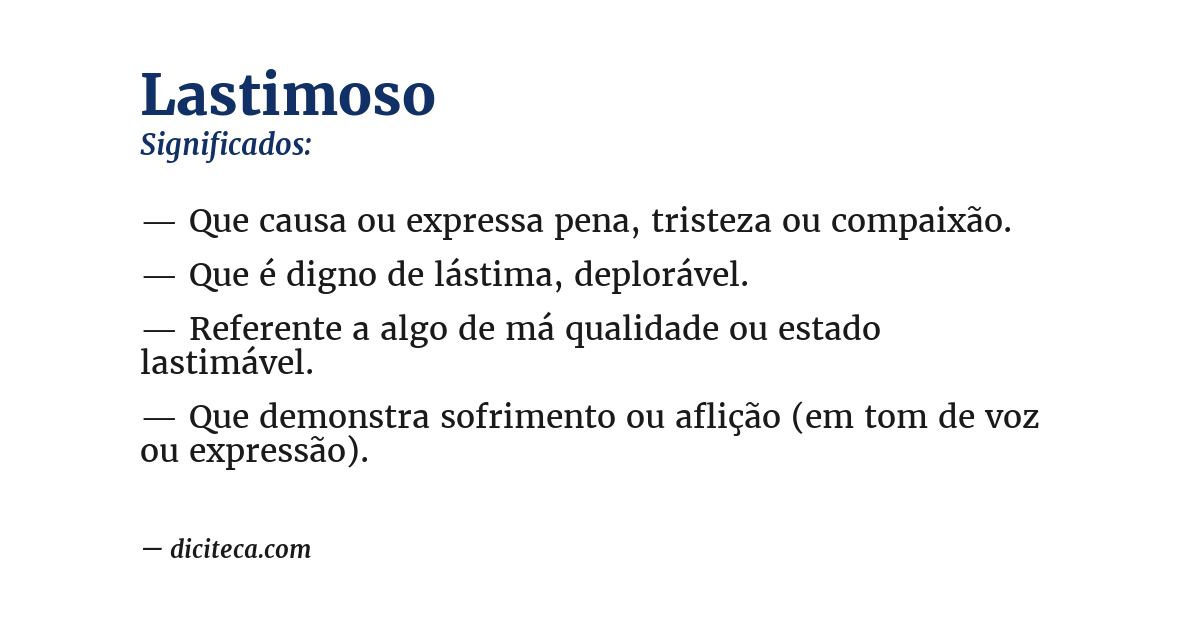 Significado de lastimoso