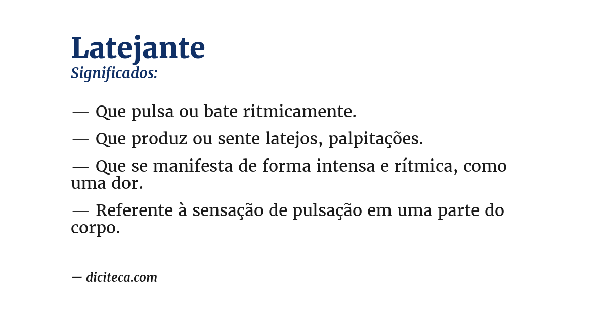 Significado de latejante