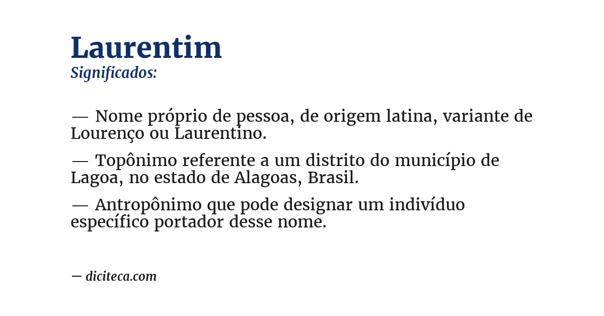 Significado de laurentim