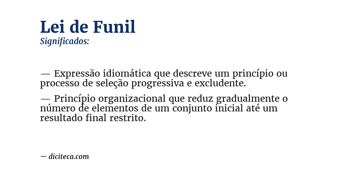 Significado de lei de funil