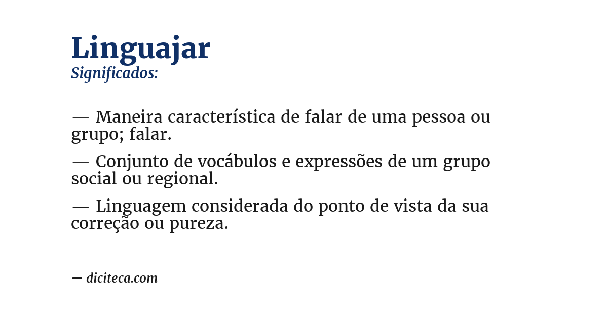 Significado de linguajar