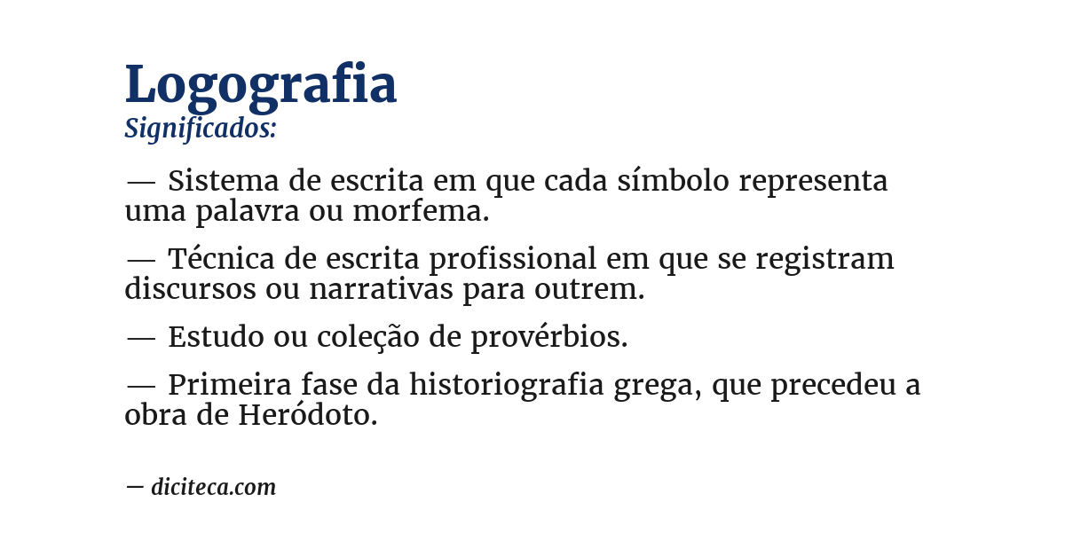 Significado de logografia