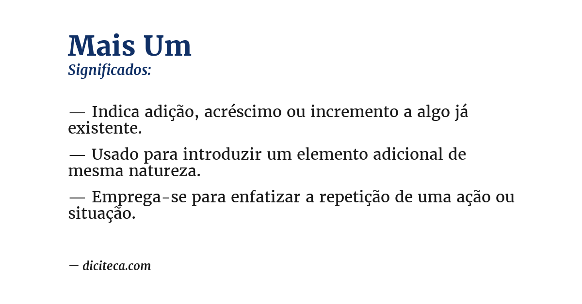Significado de mais um