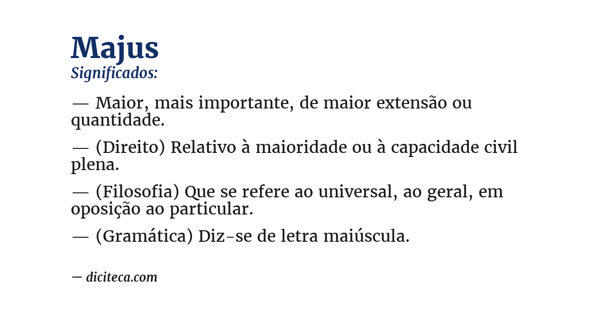 Significado de majus