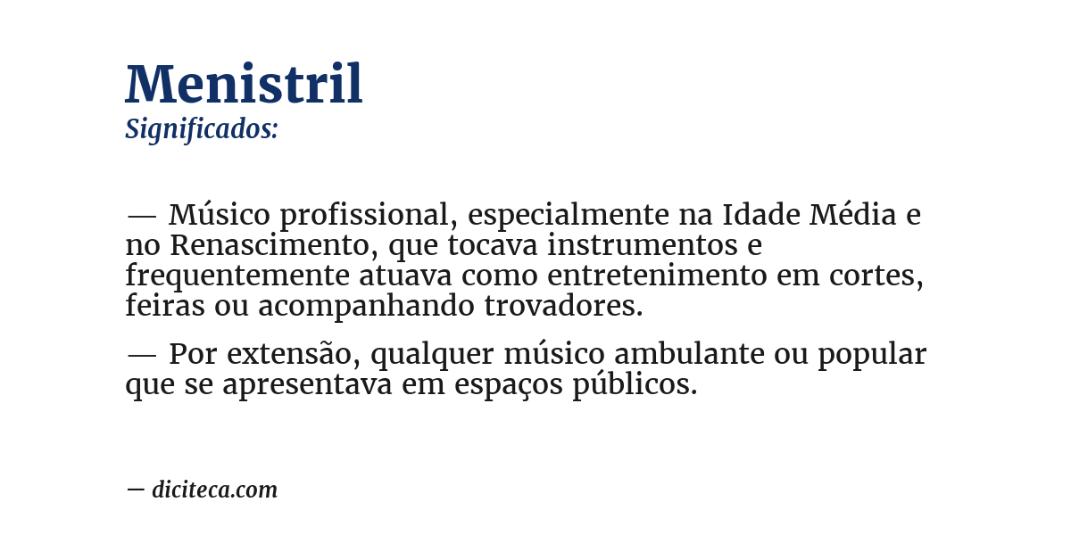 Significado de menistril