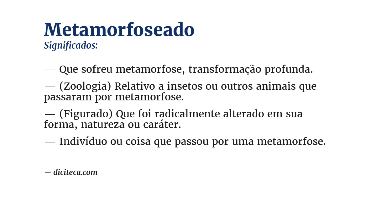 Significado de metamorfoseado