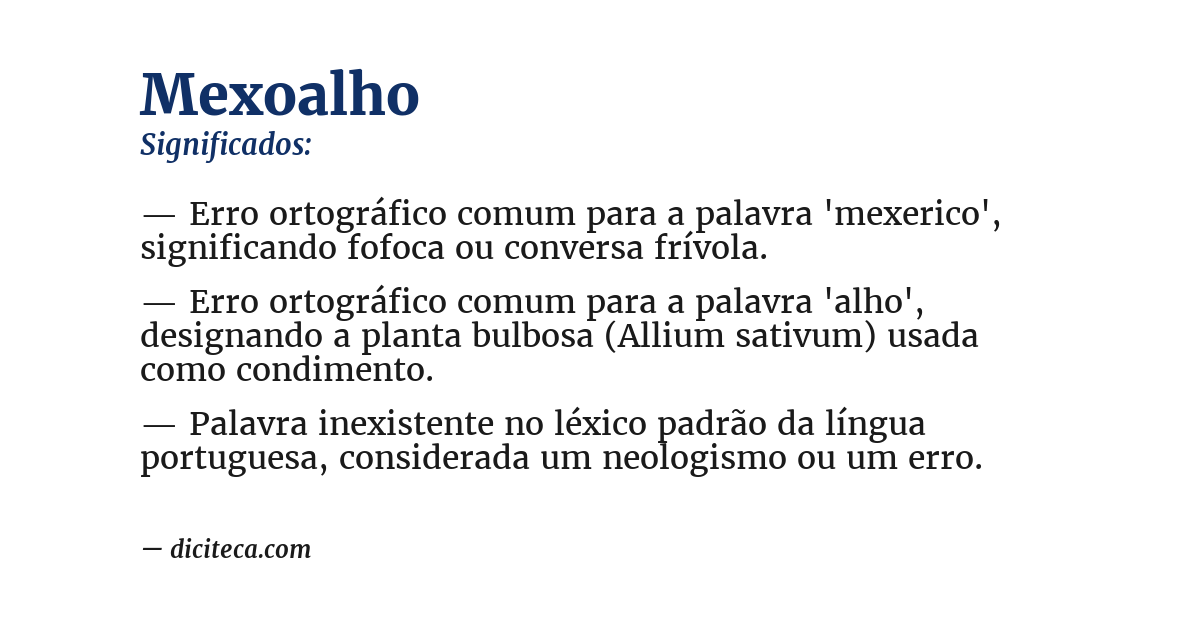 Significado de mexoalho