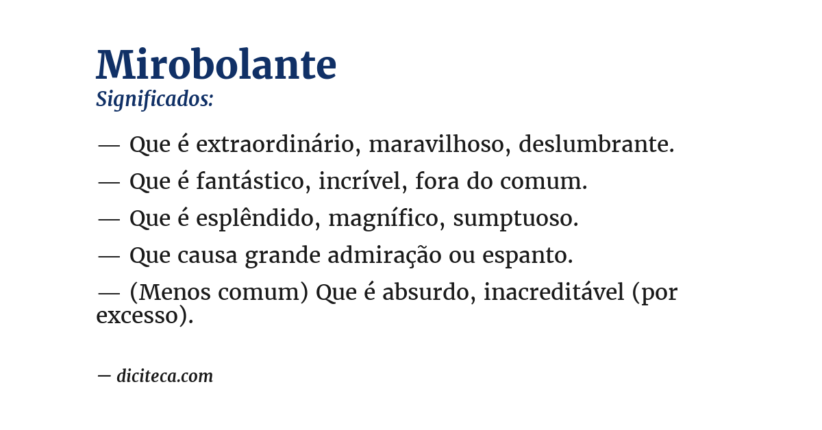 Significado de mirobolante