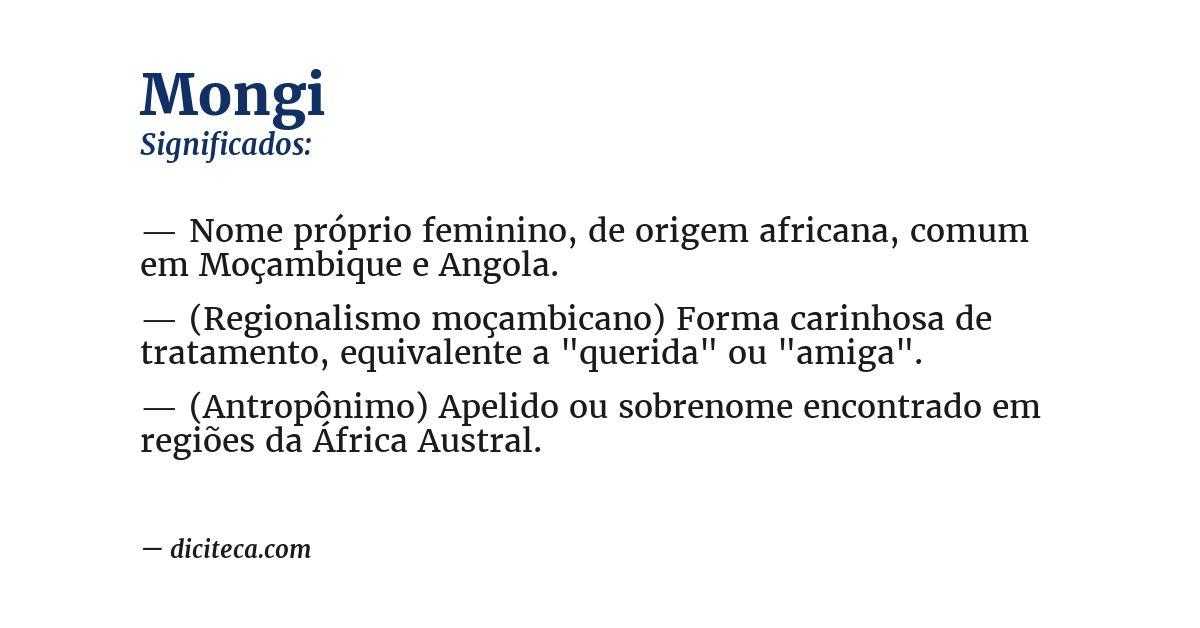 Significado de mongi