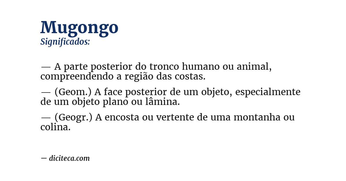 Significado de mugongo