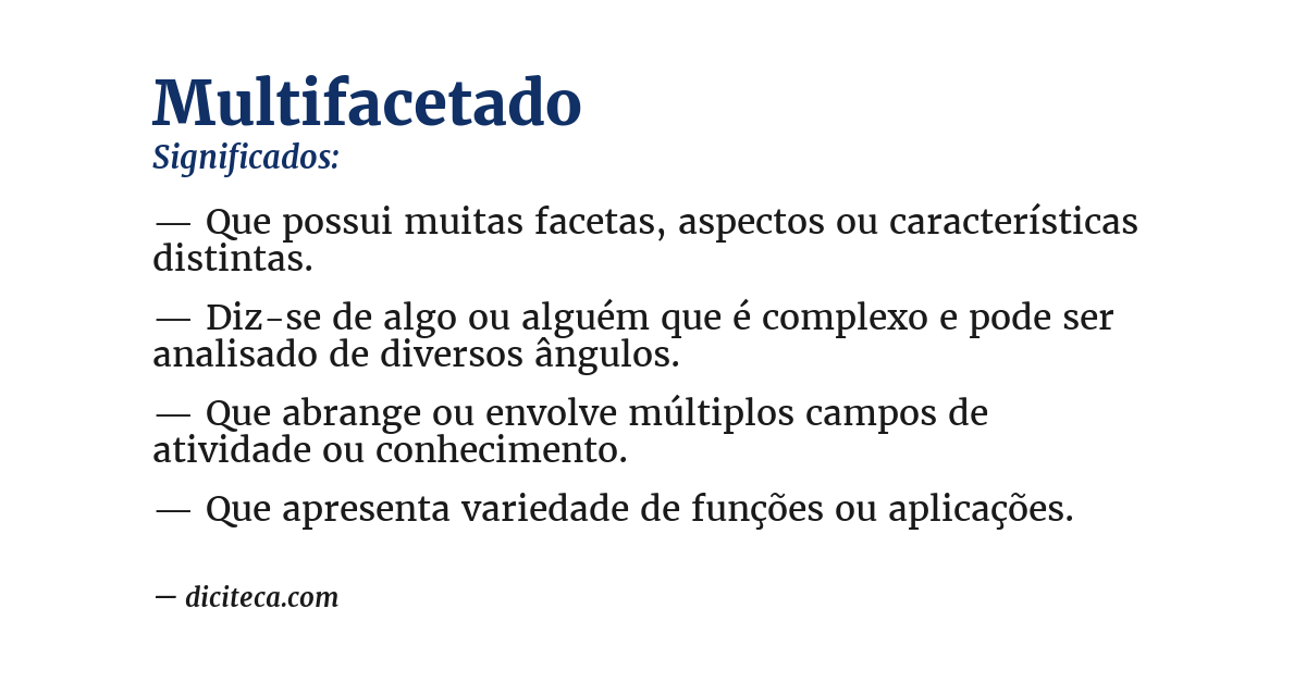 Significado de multifacetado