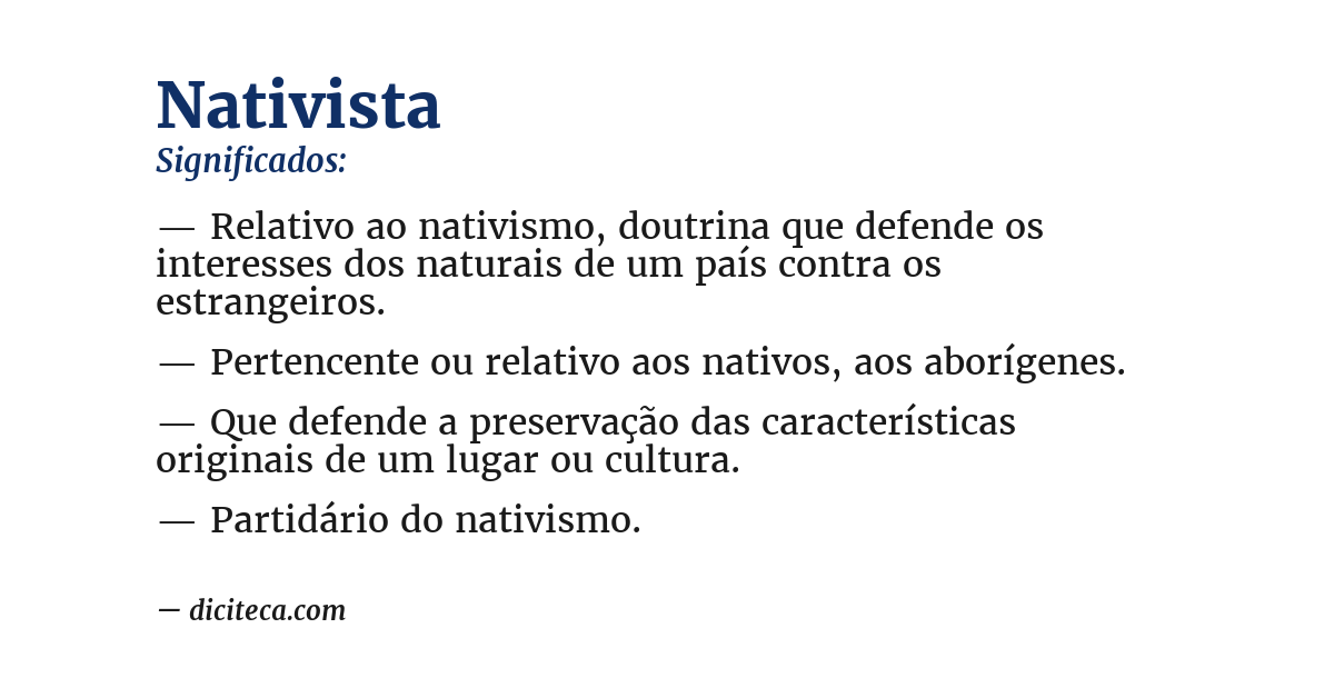 Significado de nativista