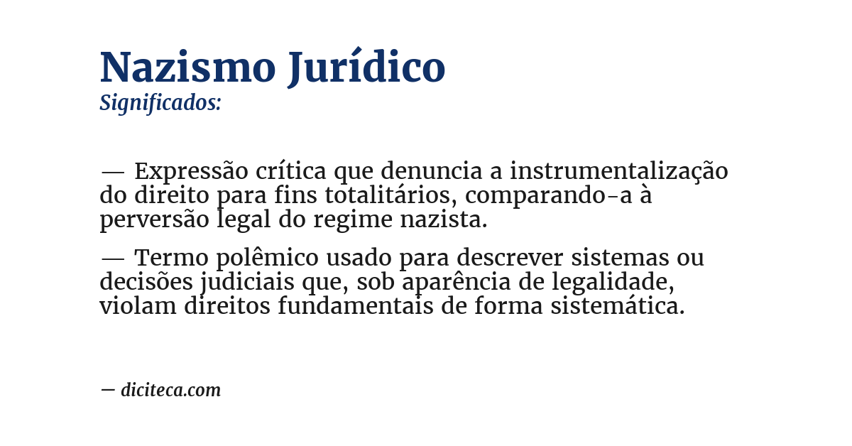 Significado de nazismo jurídico