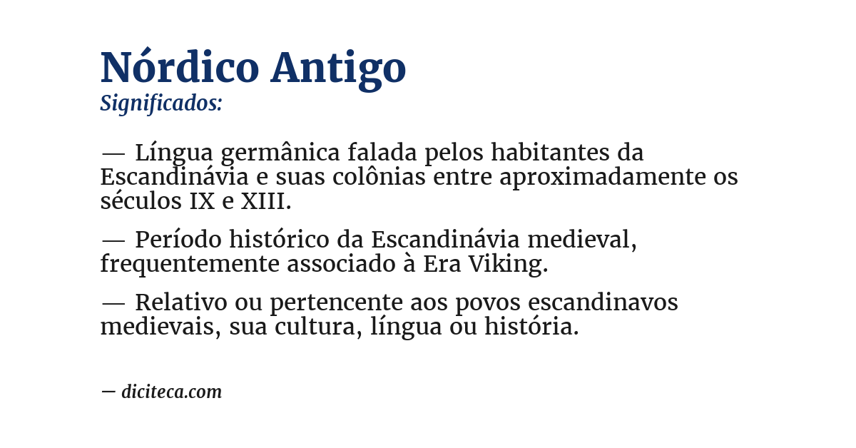 Significado de nórdico antigo