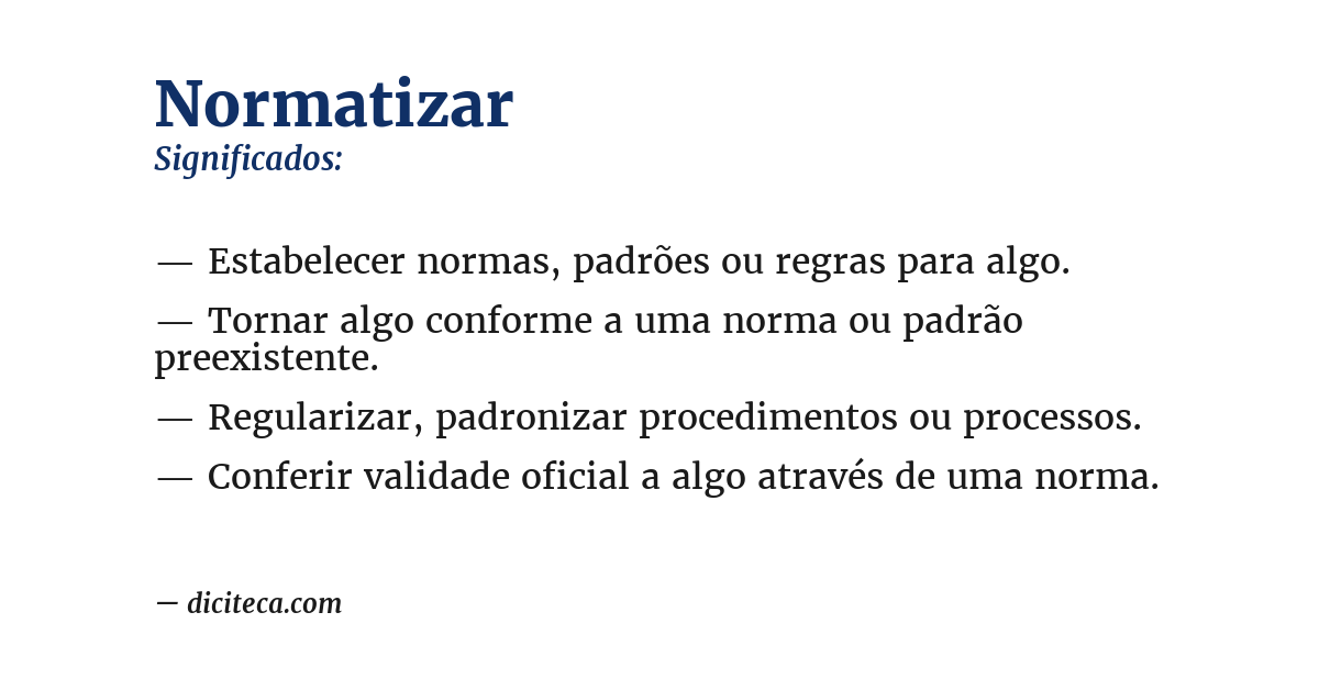 Significado de normatizar