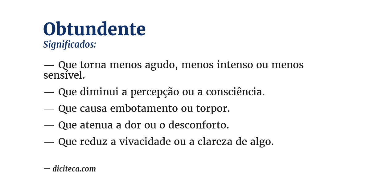 Significado de obtundente