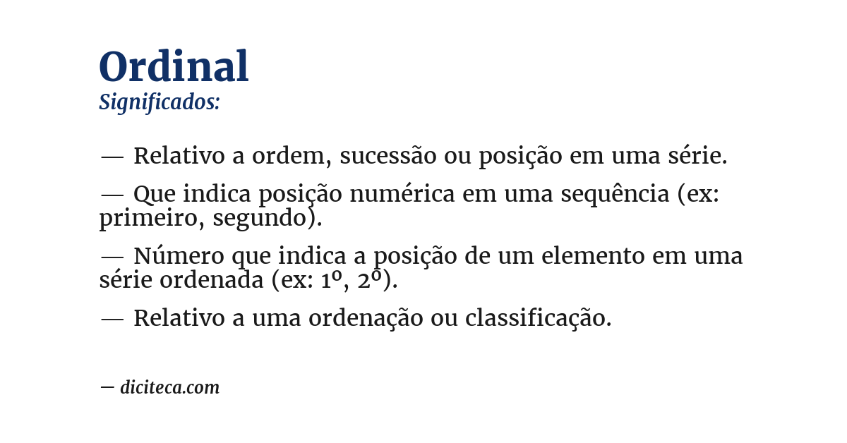 Significado de ordinal
