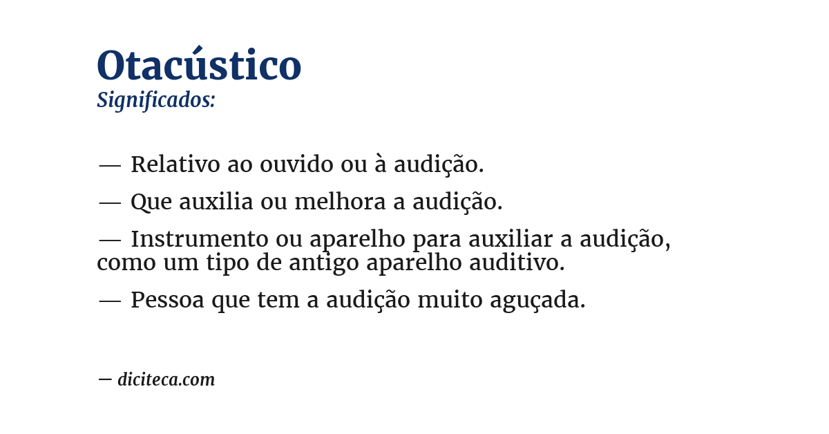 Significado de otacústico
