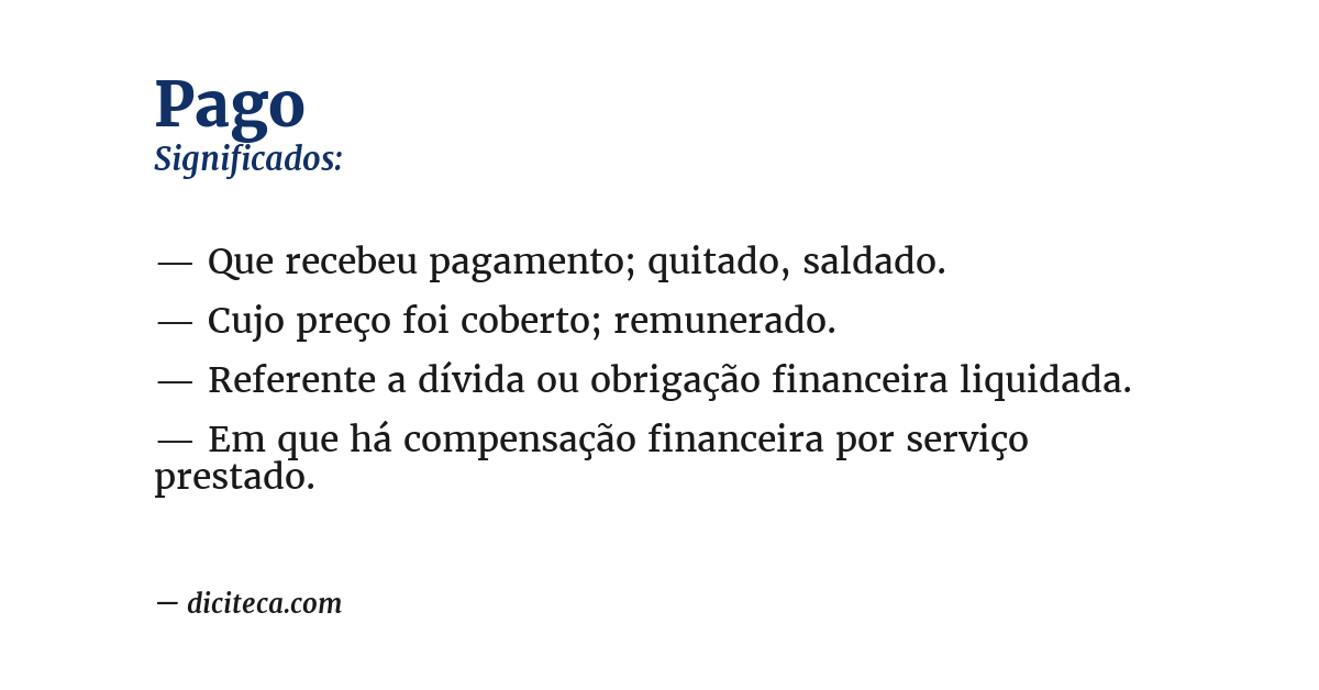 Significado de pago