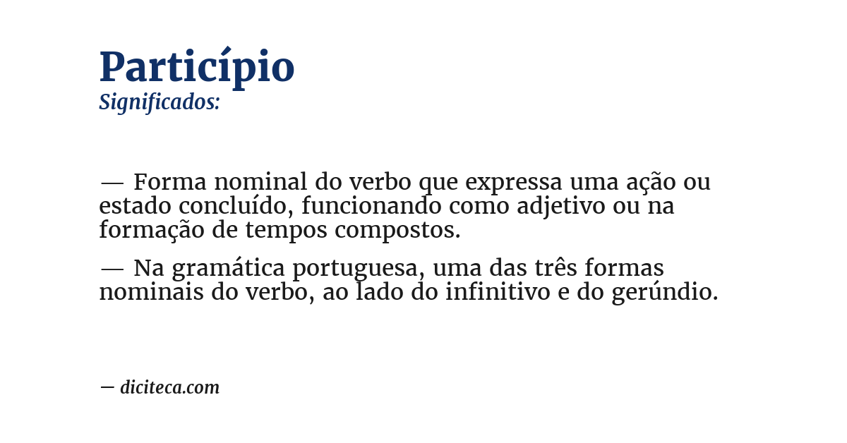 Significado de particípio