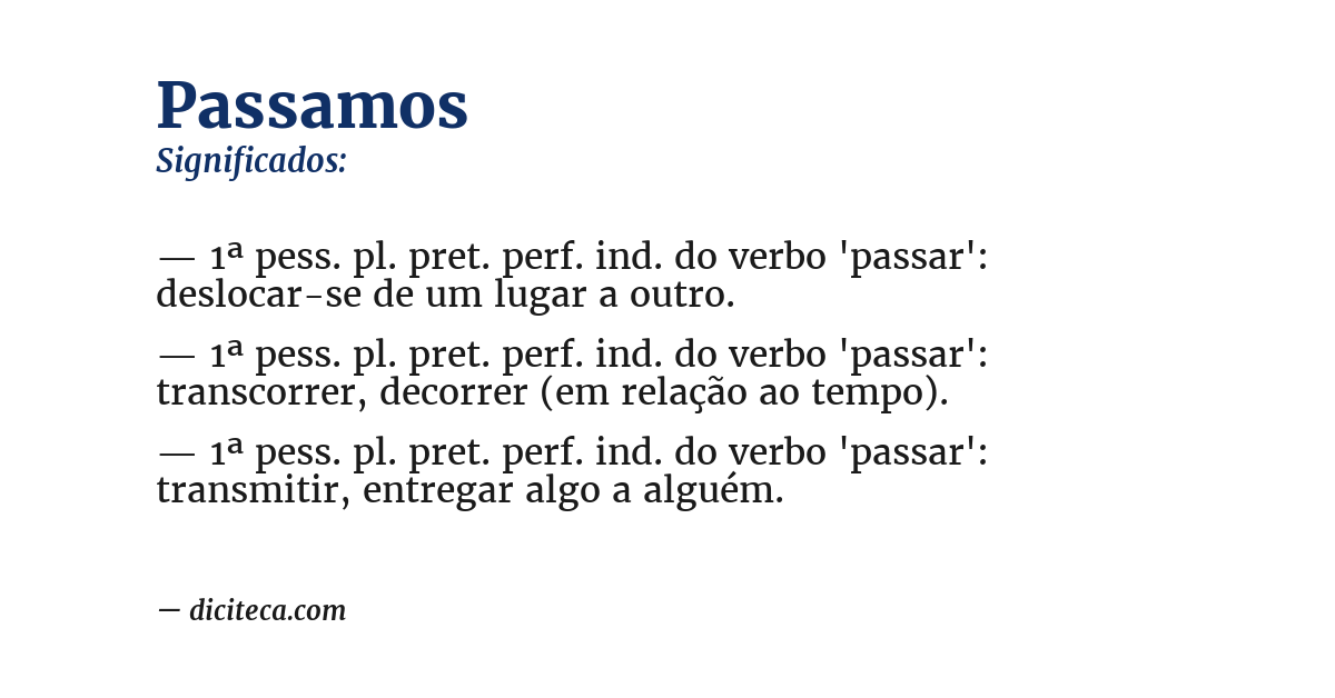 Significado de passamos