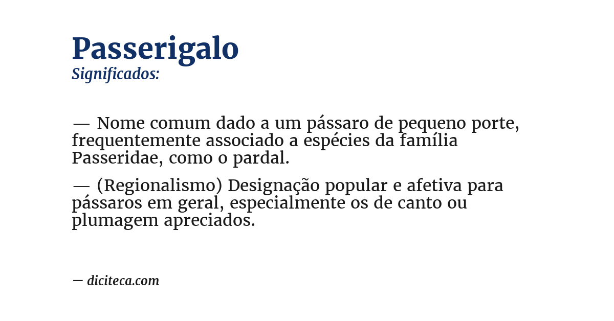 Significado de passerigalo