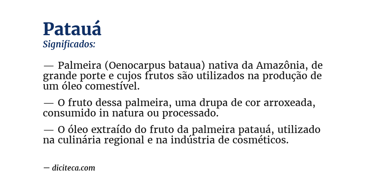 Significado de patauá
