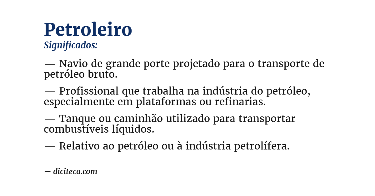 Significado de petroleiro
