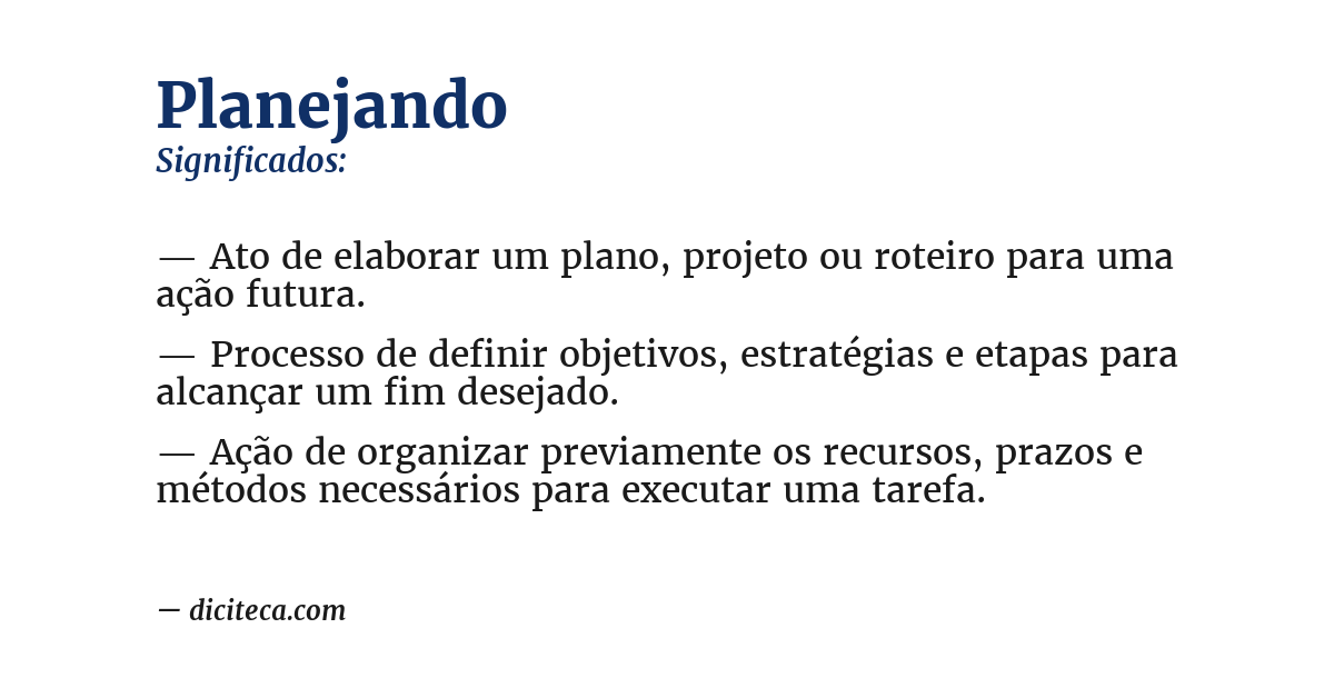 Significado de planejando