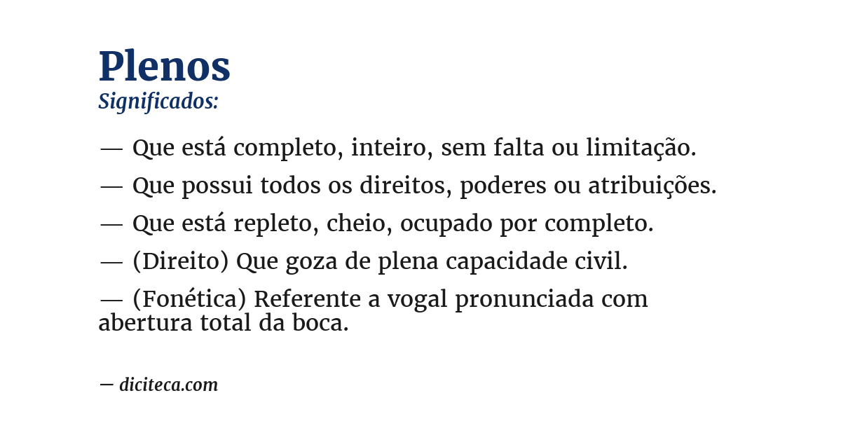 Significado de plenos