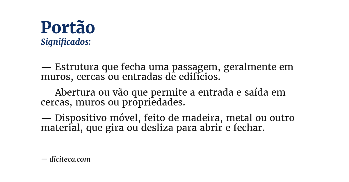 Significado de portão