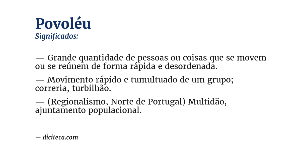 Significado de povoléu