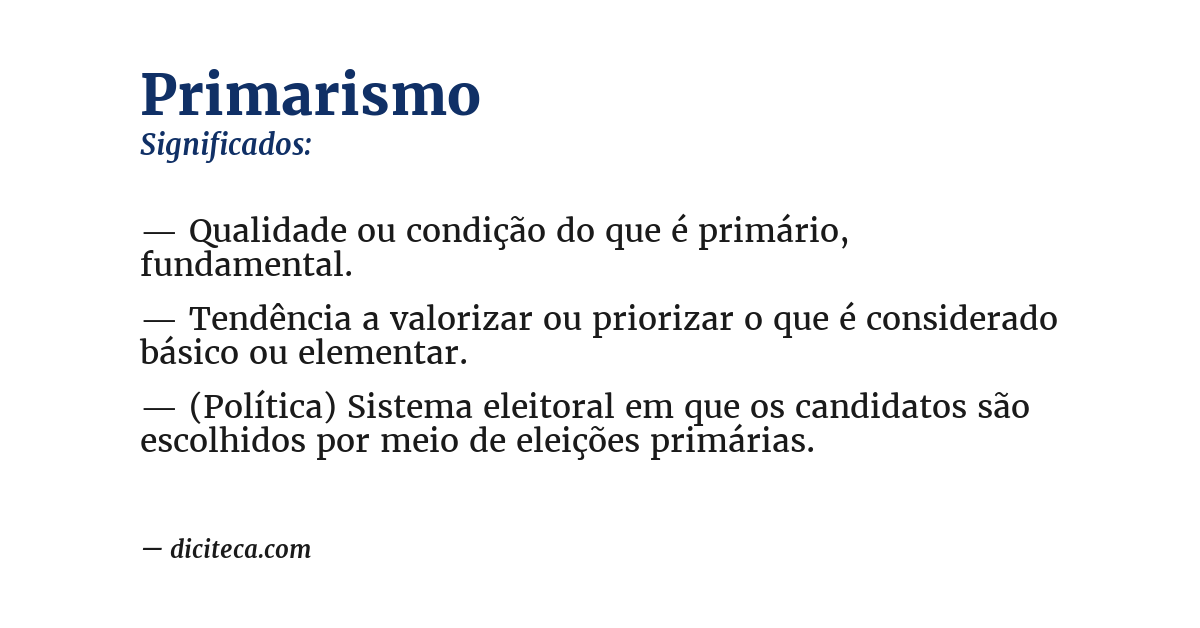 Significado de primarismo