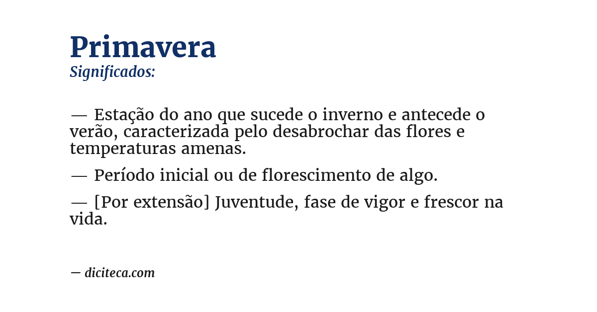 Significado de primavera