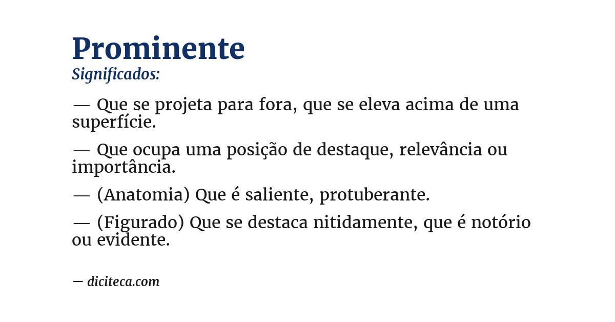 Significado de prominente