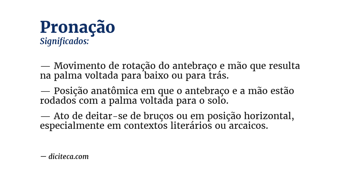 Significado de pronação