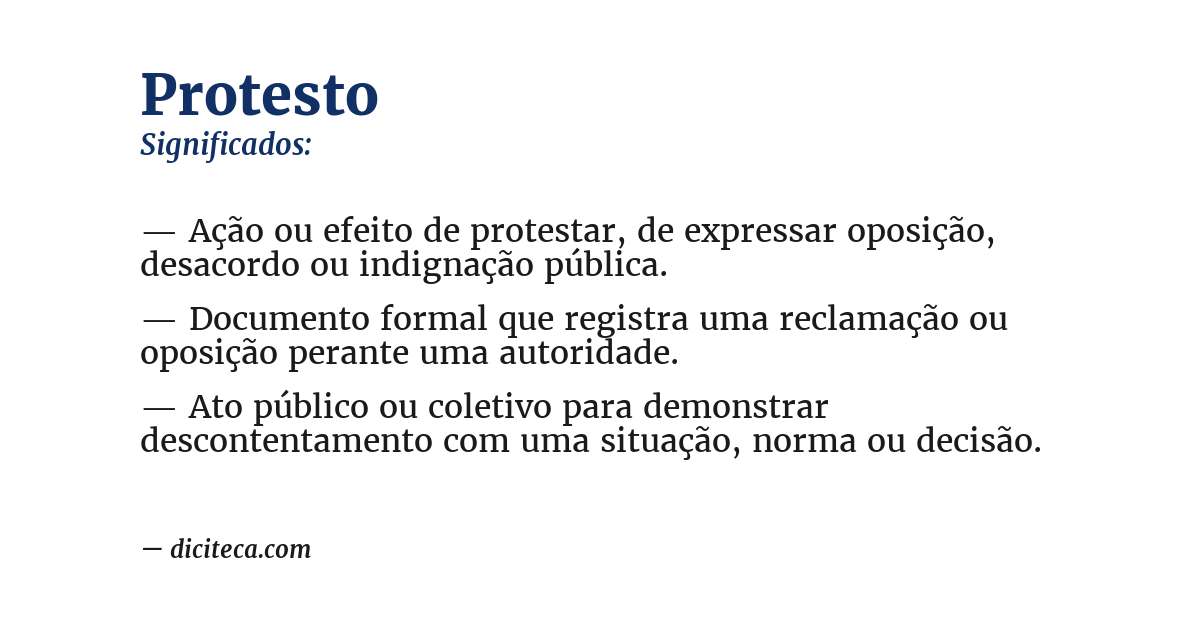 Significado de protesto